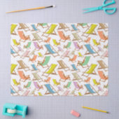 ビーチの色とりどりの椅子  薄葉紙 (クラフト)