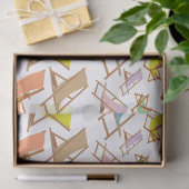 ビーチの色とりどりの椅子  薄葉紙 (ギフト)