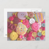 ビーチの色ボタン ポストカード (正面/裏面)