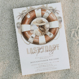 ビーチの花嫁が海岸で最後のトースト 招待状