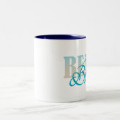 ビーチの花嫁のコーヒー・マグ ツートーンマグカップ (中央)