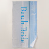 ビーチの花嫁着用先結婚おもしろい ビーチタオル (正面)