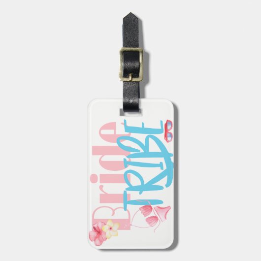 ビーチの花嫁-花嫁の種族のビキニおよび貝 ラゲッジタグ (正面縦)