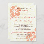 ビーチの花-サンゴ(5 x 7) 招待状 (正面/裏面)