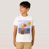 ビーチの芸術のペリカン Tシャツ (正面フル)