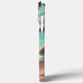 ビーチの芸術絵画を楽しむパグ Case-Mate iPhoneケース (裏面 / 左)