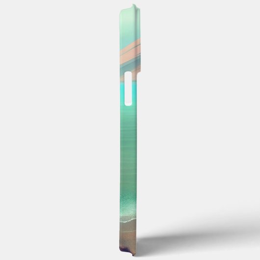 ビーチの芸術絵画を楽しむパグ Case-Mate iPhoneケース (裏面 / 右)