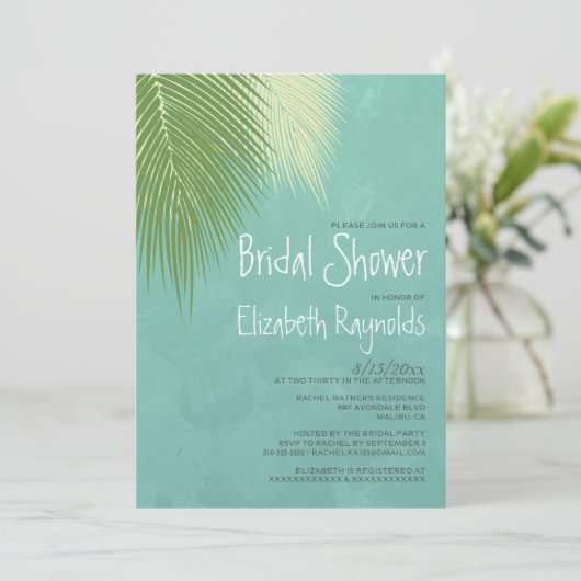 ビーチの行先のブライダルシャワー招待状 招待状 (スタンド正面)