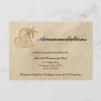 ビーチの行先の結婚式の調節カード エンクロージャーカード