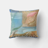 ビーチの装飾、砂および海岸 クッション (裏面)