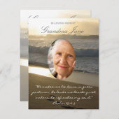 ビーチの記念の発表の日没の聖書の引用文 招待状 (正面/裏面)