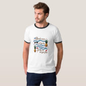 ビーチの詳細、心配の少ない – 海を自由に設定 Tシャツ (正面フル)