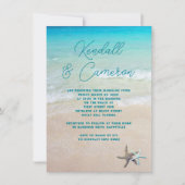 ビーチの誓モダンいカジュアルヒトデ 招待状 (正面)