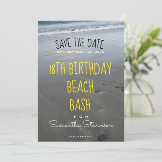 ビーチの誕生会年の強打の招待状 セーブザデート (スタンド正面)