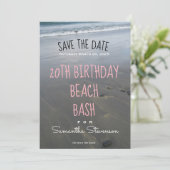 ビーチの誕生会年の招待状 セーブザデート (スタンド正面)