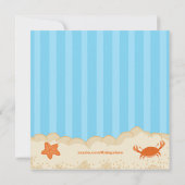 ビーチの誕生日の招待状のサーファーの男の子 招待状 (裏面)