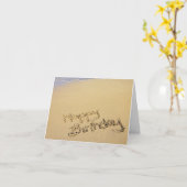 ビーチの誕生日の挨拶状 カード (黄色い花)