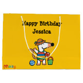 ビーチの誕生日のMaisy ラージペーパーバッグ (裏面)