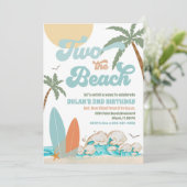 ビーチの誕生日パーティー招待状 招待状 (スタンド正面)