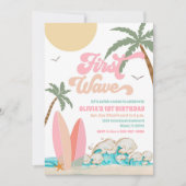 ビーチの誕生日パーティー招待状 招待状 (正面)