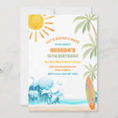 ビーチの誕生日パーティー招待状 招待状 (正面)