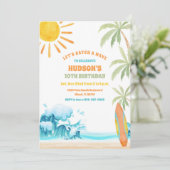 ビーチの誕生日パーティー招待状 招待状 (スタンド正面)
