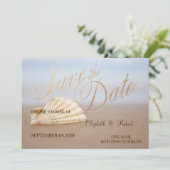 ビーチの貝殻とハートでSave The Date セーブザデート (スタンド正面)