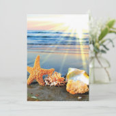ビーチの貝殻とヒトデ 招待状 (スタンド正面)