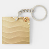 ビーチの貝殻の砂のハワイリゾートのキーホルダー キーホルダー (裏面)