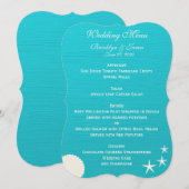 ビーチの貝殻 ウェディングメニュー オーダーメイド 招待状 (正面/裏面)