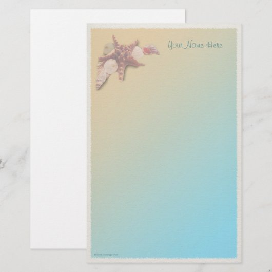 ビーチの貝殻 便箋 (正面/裏面)