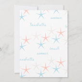 ビーチの貝殻 夏のパーティー招待状 招待状 (裏面)