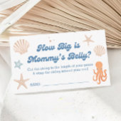 ビーチの赤ちゃんシャワーどのように大きいママの腹のゲーム エンクロージャーカード