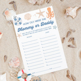 ビーチの赤ちゃんシャワー年齢ゲームを推測