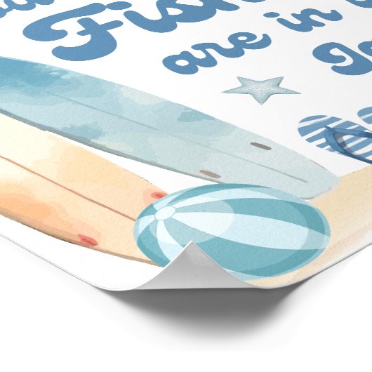 ビーチの赤ちゃんシャワー推測いくつの魚のゲーム ポスター (角)