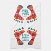 ビーチの足タオルのはだしのろうけつ染め キッチンタオル (縦)