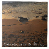 ビーチの足跡; カスタマイズ可能 タイル (正面)