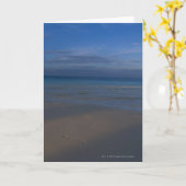 ビーチの足跡 カード (黄色い花)