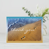 ビーチの足音は空白のなカード感謝していしています サンキューカード (スタンド正面)