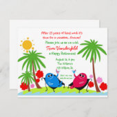 ビーチの退職のパーティの招待状で飲むこと 招待状 (正面/裏面)