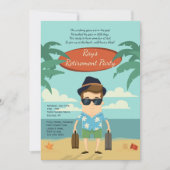ビーチの退職のパーティの招待状 招待状 (正面)