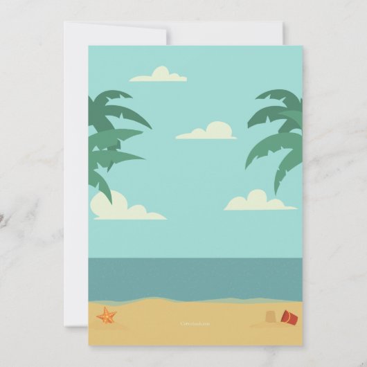 ビーチの退職のパーティの招待状 招待状 (裏面)