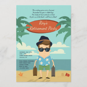 ビーチの退職のパーティの招待状 招待状