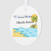 ビーチの退職は名前および日付を加えます オーナメント (正面)