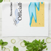 ビーチの退職は名前および日付を加えます キッチンタオル (折り畳み)