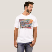 ビーチの避難所、ニュージャージー-大きい手紙場面 Tシャツ (正面フル)