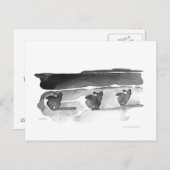 ビーチの郵便はがきのコーギー ポストカード (正面/裏面)