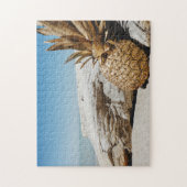 ビーチの金ゴールドのパイナップル ジグソーパズル (縦)