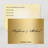 ビーチの金ゴールドの方向カードのウェディングドレス エンクロージャーカード (正面/裏面)