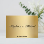 ビーチの金ゴールドの方向カードのウェディングドレス エンクロージャーカード (スタンド正面)